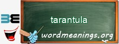 WordMeaning blackboard for tarantula